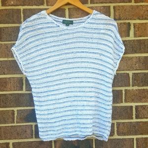 COPY - Lauren Ralph Crochet Short Sleeve Blue and…